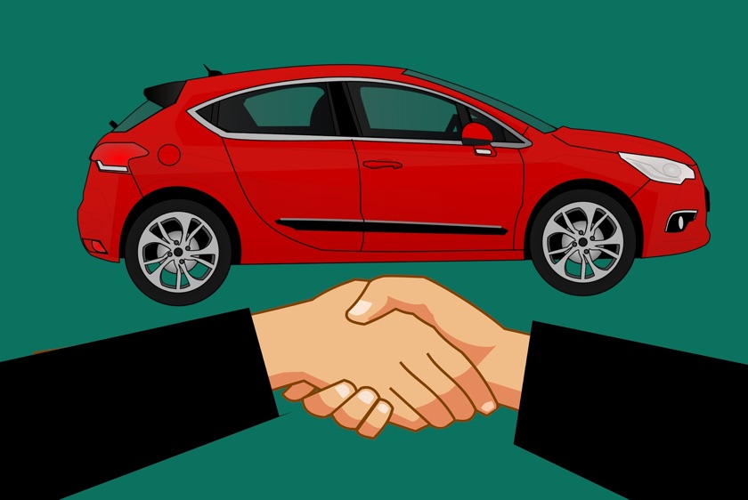 Lease car agreement handshake